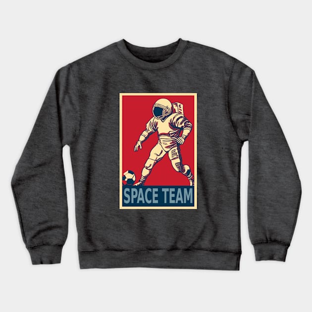 Space Football Astronaut Crewneck Sweatshirt by DesignArchitect